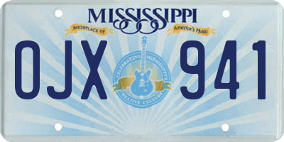 MS license plate OJX941