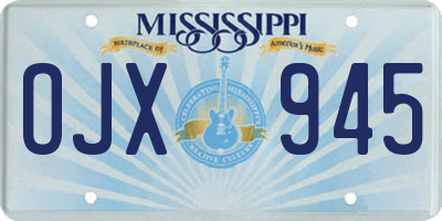 MS license plate OJX945