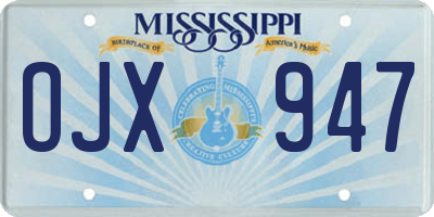 MS license plate OJX947