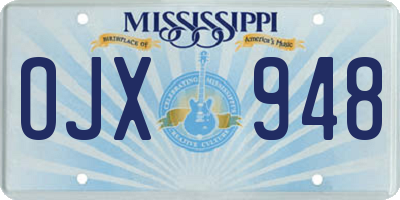 MS license plate OJX948