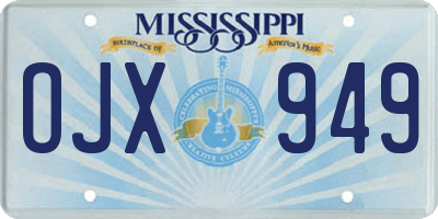 MS license plate OJX949