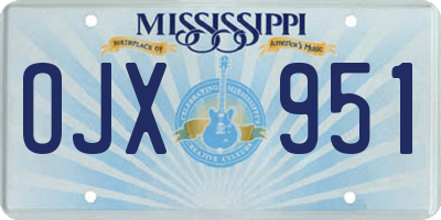 MS license plate OJX951