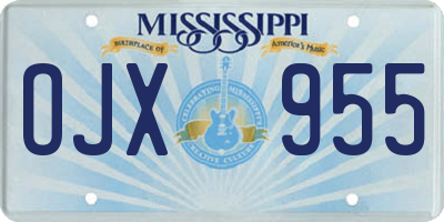MS license plate OJX955