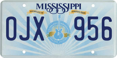 MS license plate OJX956