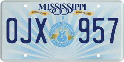 MS license plate OJX957