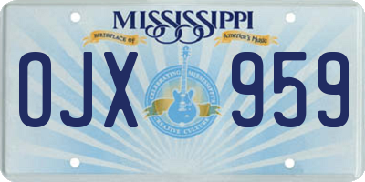 MS license plate OJX959