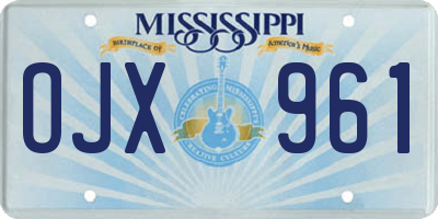 MS license plate OJX961