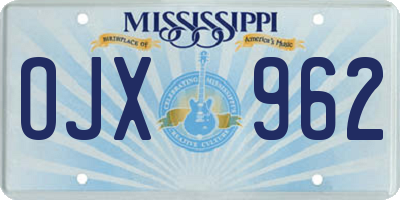 MS license plate OJX962