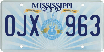 MS license plate OJX963