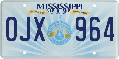 MS license plate OJX964