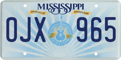 MS license plate OJX965