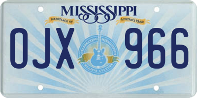 MS license plate OJX966
