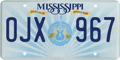 MS license plate OJX967