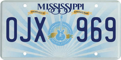 MS license plate OJX969