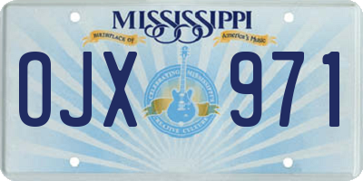 MS license plate OJX971
