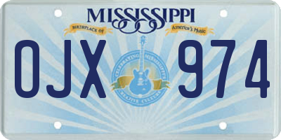 MS license plate OJX974