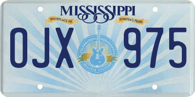 MS license plate OJX975