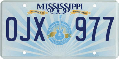 MS license plate OJX977
