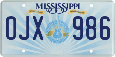 MS license plate OJX986