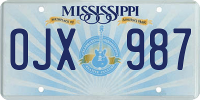 MS license plate OJX987