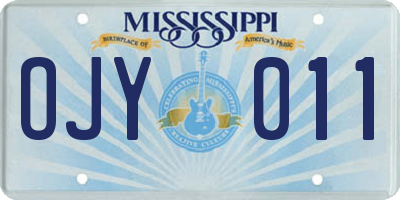MS license plate OJY011