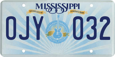MS license plate OJY032