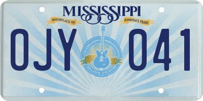 MS license plate OJY041
