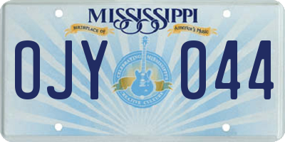 MS license plate OJY044