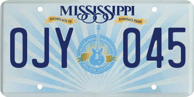 MS license plate OJY045