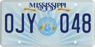 MS license plate OJY048