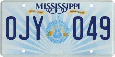 MS license plate OJY049