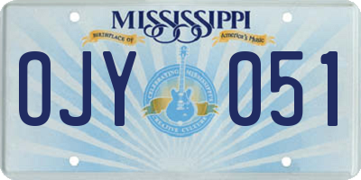MS license plate OJY051