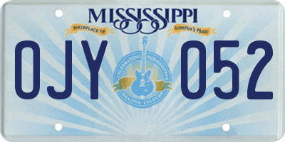 MS license plate OJY052