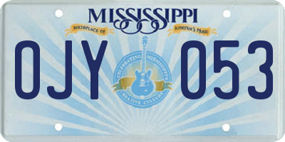 MS license plate OJY053