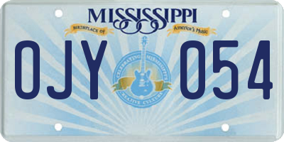 MS license plate OJY054