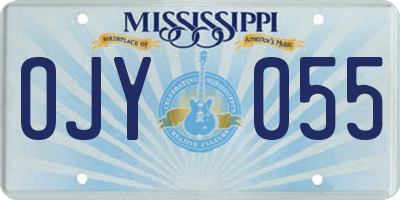 MS license plate OJY055