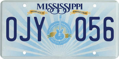 MS license plate OJY056