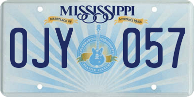MS license plate OJY057