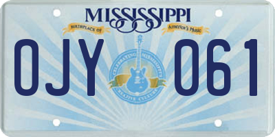 MS license plate OJY061