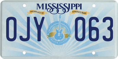 MS license plate OJY063