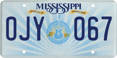 MS license plate OJY067