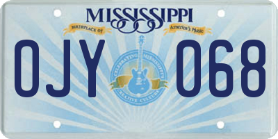 MS license plate OJY068