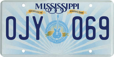 MS license plate OJY069