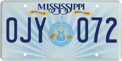 MS license plate OJY072