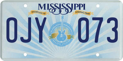 MS license plate OJY073