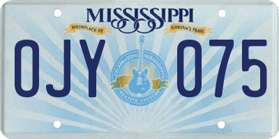 MS license plate OJY075