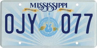 MS license plate OJY077