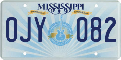 MS license plate OJY082