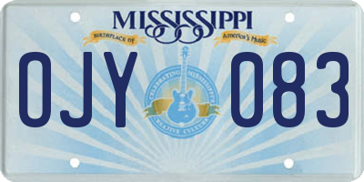MS license plate OJY083