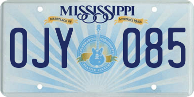 MS license plate OJY085